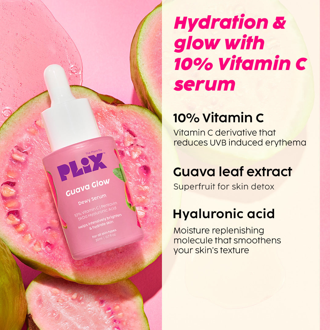 Guava Glow Regime with Cleanser & 10% Vitamin C Serum for Superbright Glow