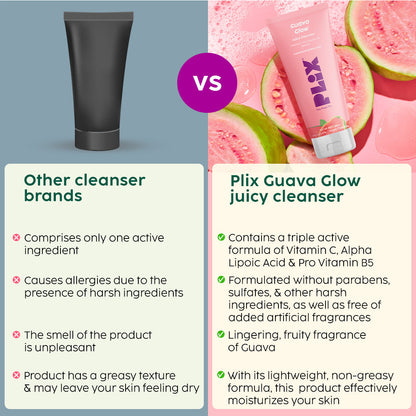 Guava Glow Juicy Cleanser For Skin Brightening With Vitamin C
