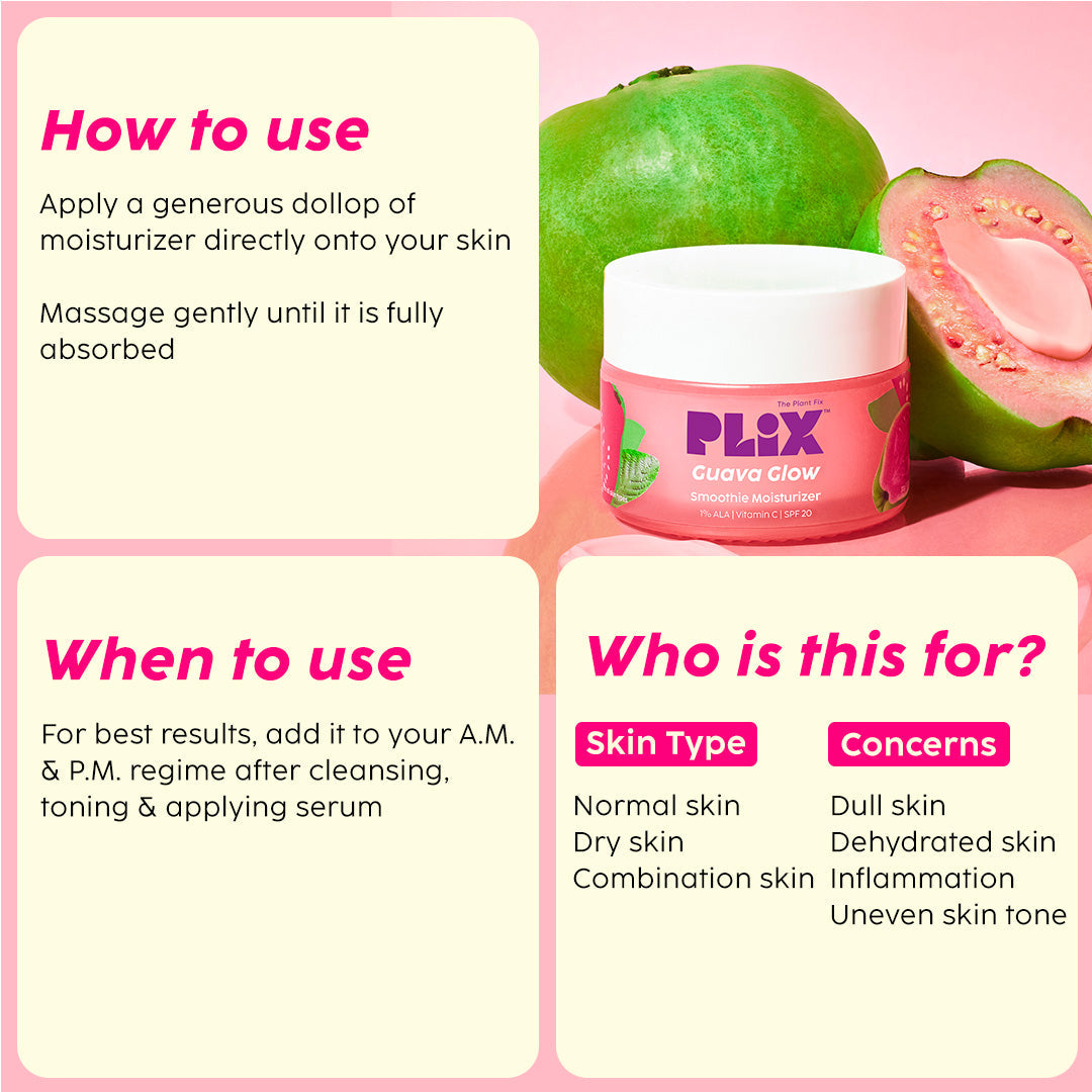 Guava Glow Smoothie Moisturizer For Brighter Skin With Vitamin C