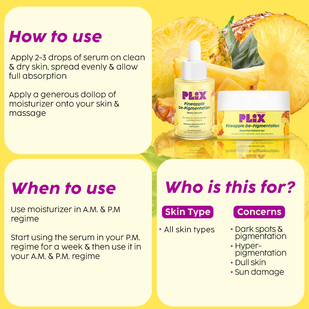 Pineapple De-Pigmentation Serum and Moisturizer- Combo